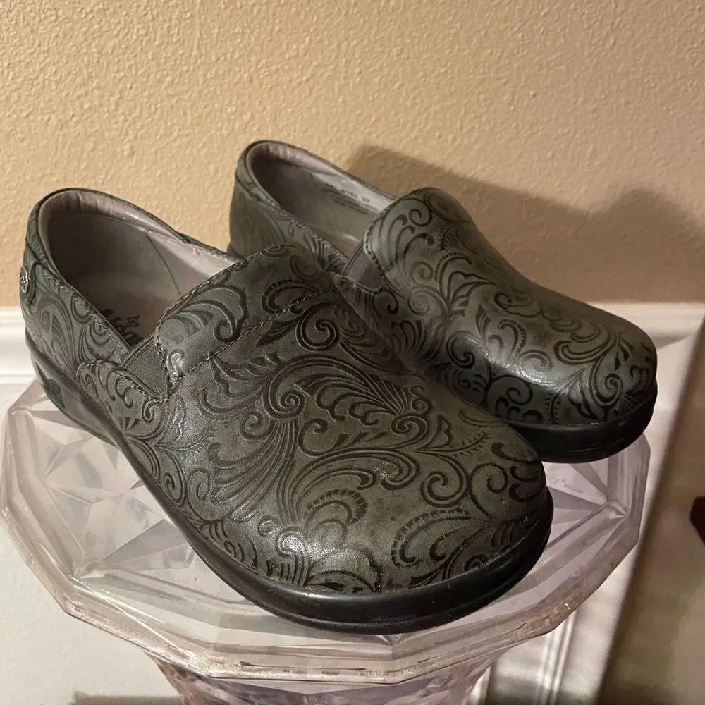 Algeria Leather Keli 8102 Ocean Gale and Black Professional Slip on Shoes 37